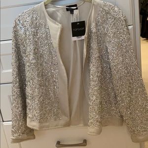 Sequined silver and white jacket